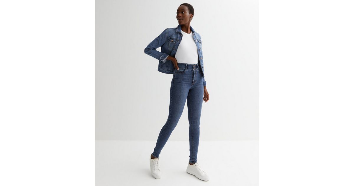 Tall Blue Lift & Shape High Waist Yazmin Skinny Jeans | New Look