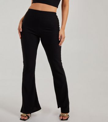 Black High Waisted Bell Bottom Trousers With Cut Out Details   ADFYMAGTRO026  Cilorycom