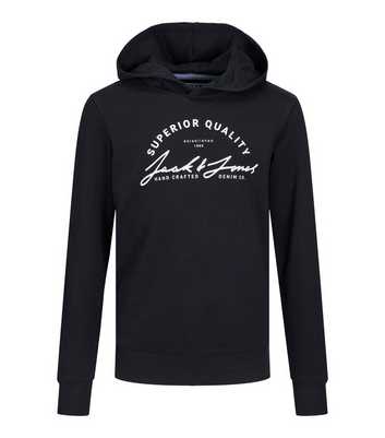 Jack & Jones Junior Black Logo Hoodie