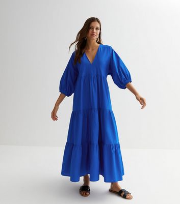 Long cotton shop dresses with sleeves