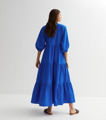 Maxi dress on sale with puff sleeves