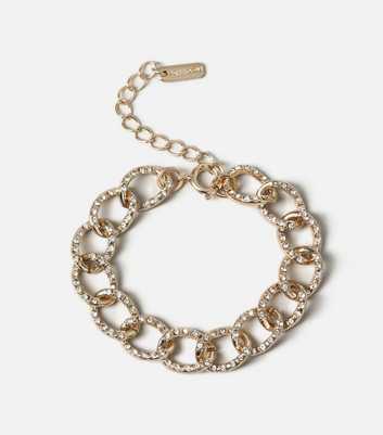 Freedom Gold Diamanté Chunky Chain Bracelet