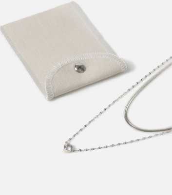 Freedom Silver Snake and Diamanté Chain Necklace