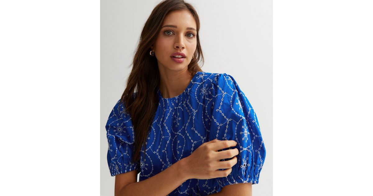 Light Blue Stripe Smocking Embroidered Midi Dress