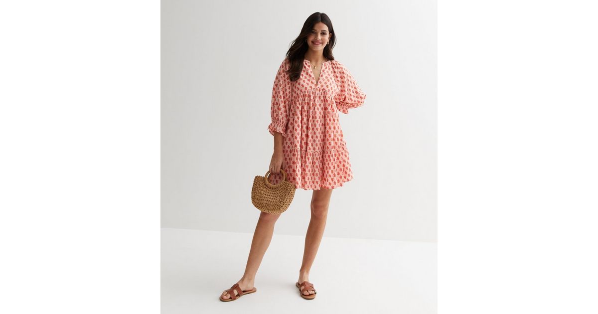 Smocked Mini Floral Puff Sleeve Dress