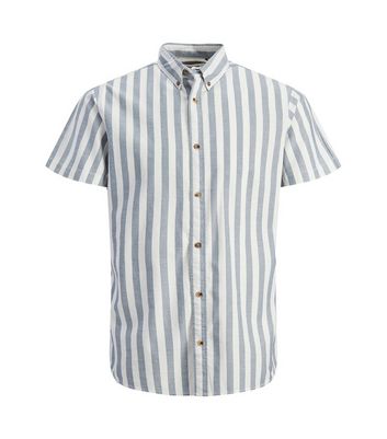 Jack & Jones Junior Blue Stripe Short Sleeve Shirt New Look