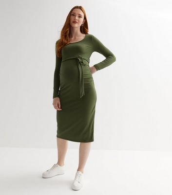 New look shop green maternity dress