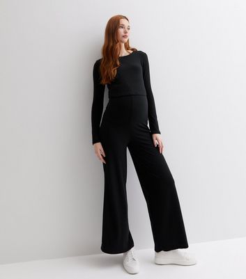 Ladies black best sale long sleeve jumpsuit