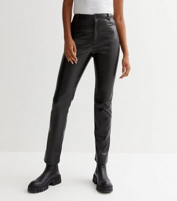 Leather Look Ankle Grazer Trousers | M&S Collection | M&S
