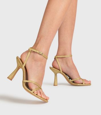 Gold glitter strappy on sale heels