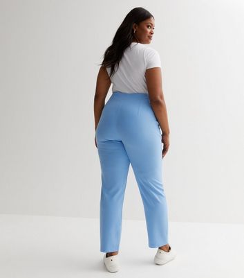 Capreze Dress Pants for Women High Waist Office Work Pant with Pockets  Casual Straight Leg Slacks Business Trousers Sky Blue S - Walmart.com
