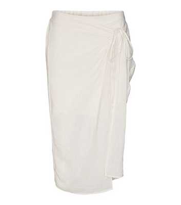 Vero Moda White Midi Wrap Skirt