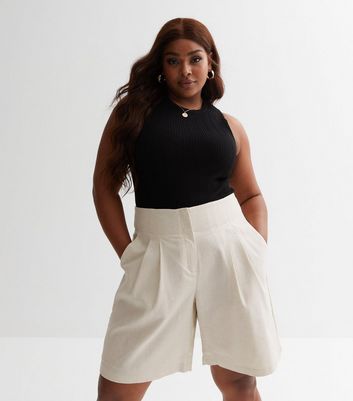 White high waisted store shorts plus size