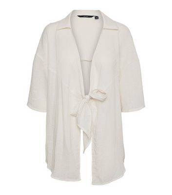 Vero Moda Curves White Tie Front Shirt New Look