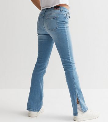 White split 2024 hem jeans