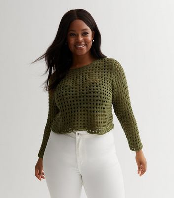 Plus size clearance olive green sweater