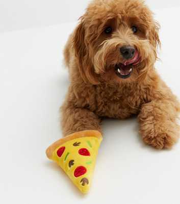 Yellow Pizza Slice Dog Toy