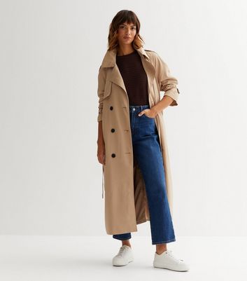 ONLY Camel Revere Collar Belted Trench Coat | New Look