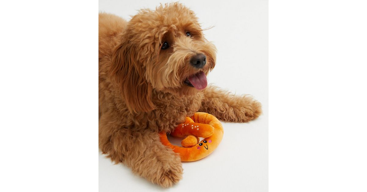 Light Brown Pretzel Dog Toy New Look