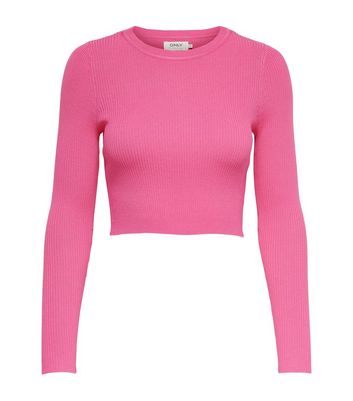 Crop pink jumper best sale