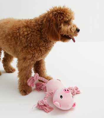 Pink Pig Rope Dog Toy