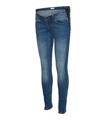 Mamalicious Blue Elasticated Slim Fit Jeans