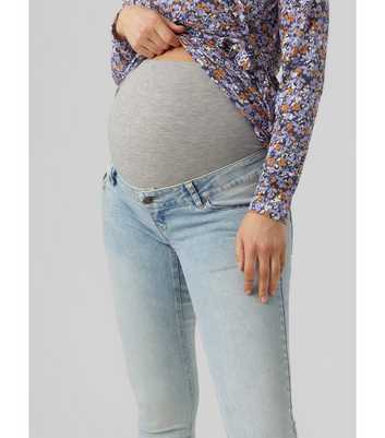 Mamalicious Maternity Pale Blue Slim Jeans