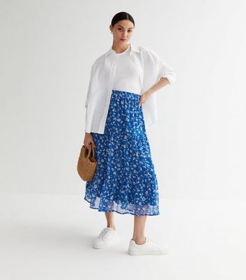 Silk midi skirt new clearance look