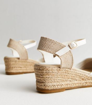 1940s / 50s style summer sandals / wedges - White - Sidse – memery