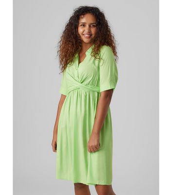 Mamalicious Light Green Mini Shirt Dress New Look