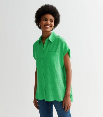 Green Check Short Sleeve Shirt New Look