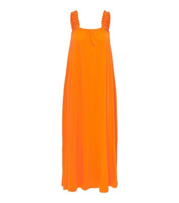 ONLY Bright Orange Jersey Strappy Midi Dress New Look