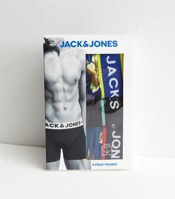 Jack & Jones 3 Pack Black Tropical Logo Boxers