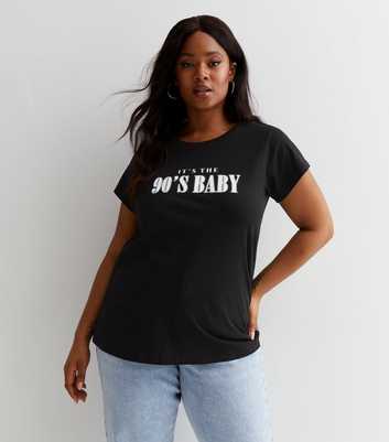 Curves Black It's the 90s Baby Logo T-Shirt