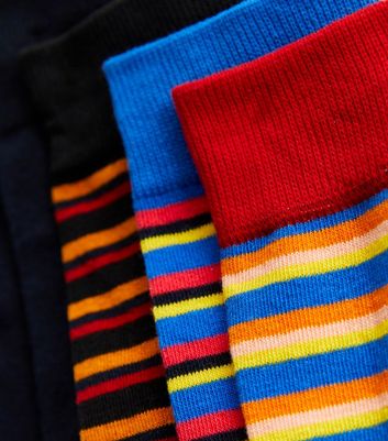 Men's Jack & Jones 5 Pack Multicoloured Stripe Socks New Look