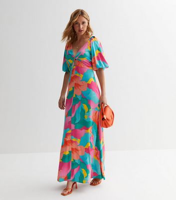 Vila floral maxi on sale dress