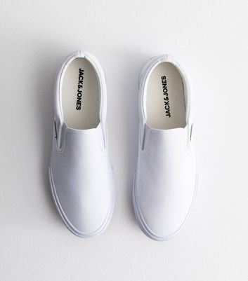 Mens white slip deals on plimsolls