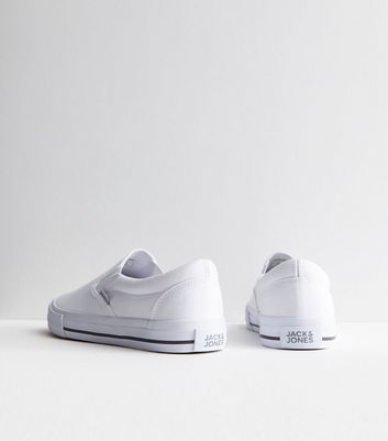 Mens white canvas 2025 shoes slip on