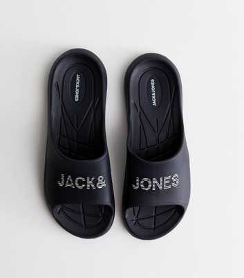 Jack & Jones Dark Grey Moulded Logo Sliders