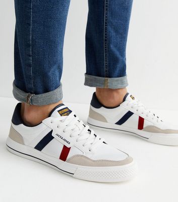 White stripe hot sale trainers