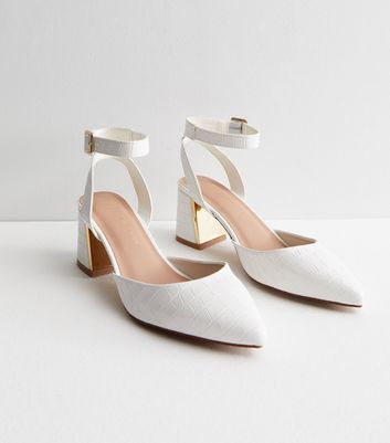 White block heel on sale sandals new look