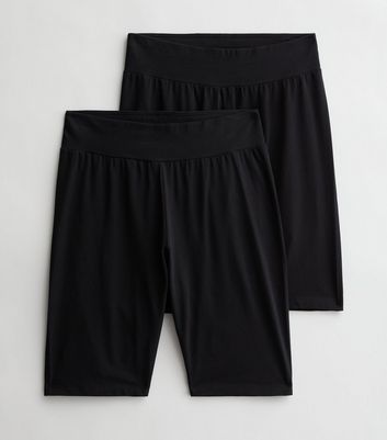 Curves 2 Pack Black Cycling Shorts New Look