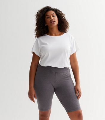 Grey plus size biker hot sale shorts