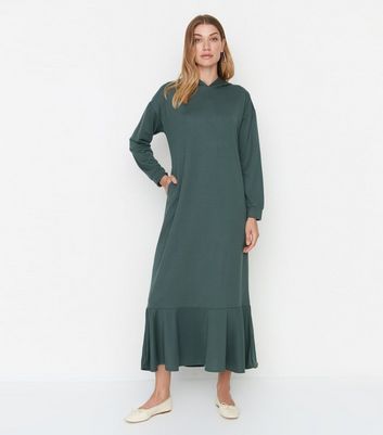 Long sleeve hooded outlet maxi dress