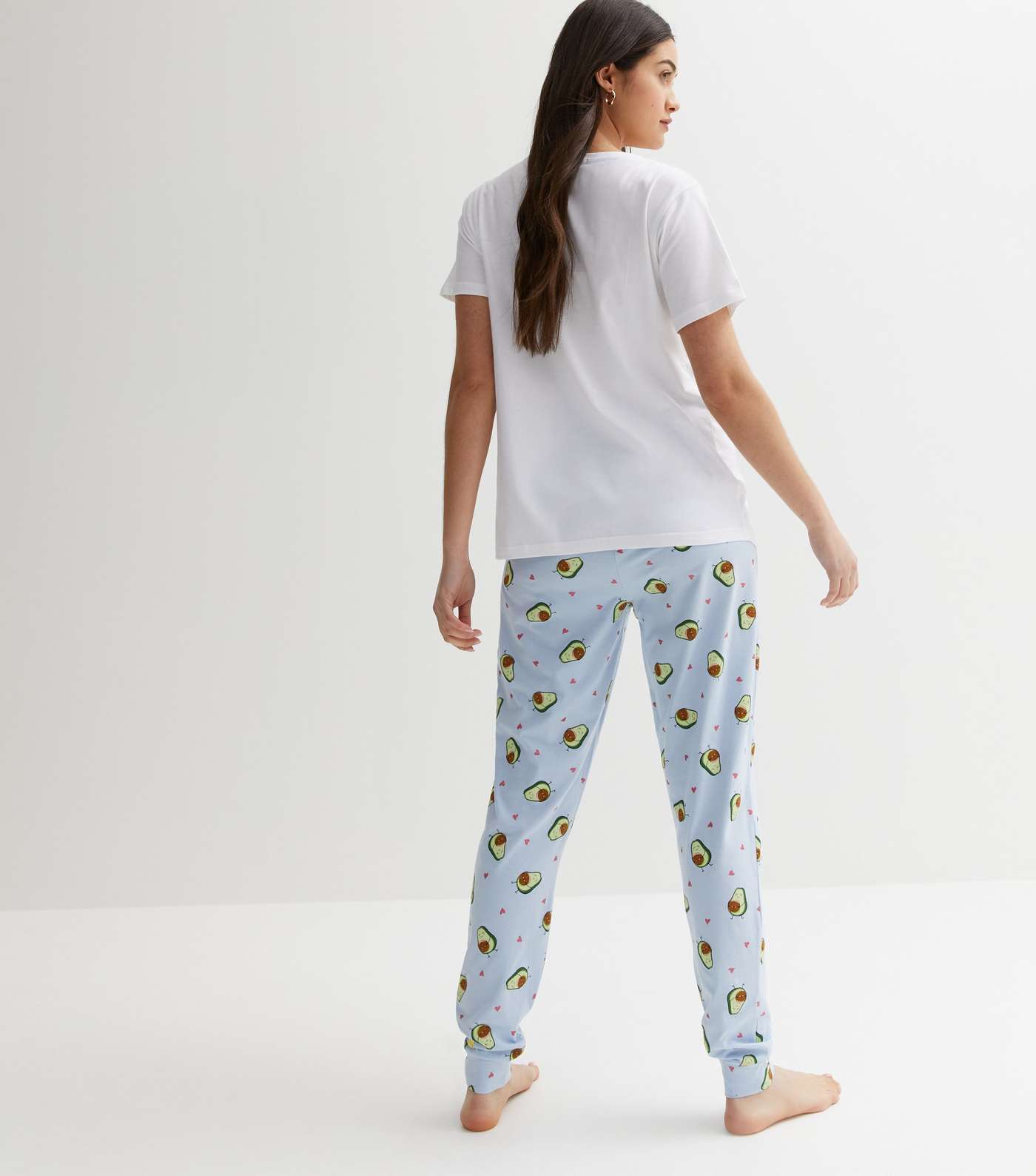Maternity White Jogger Pyjama Set with Avocado Print Image 4