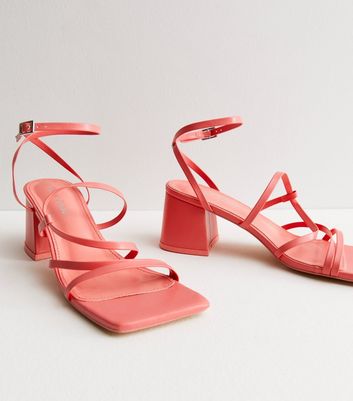 Strappy leather heeled store sandals