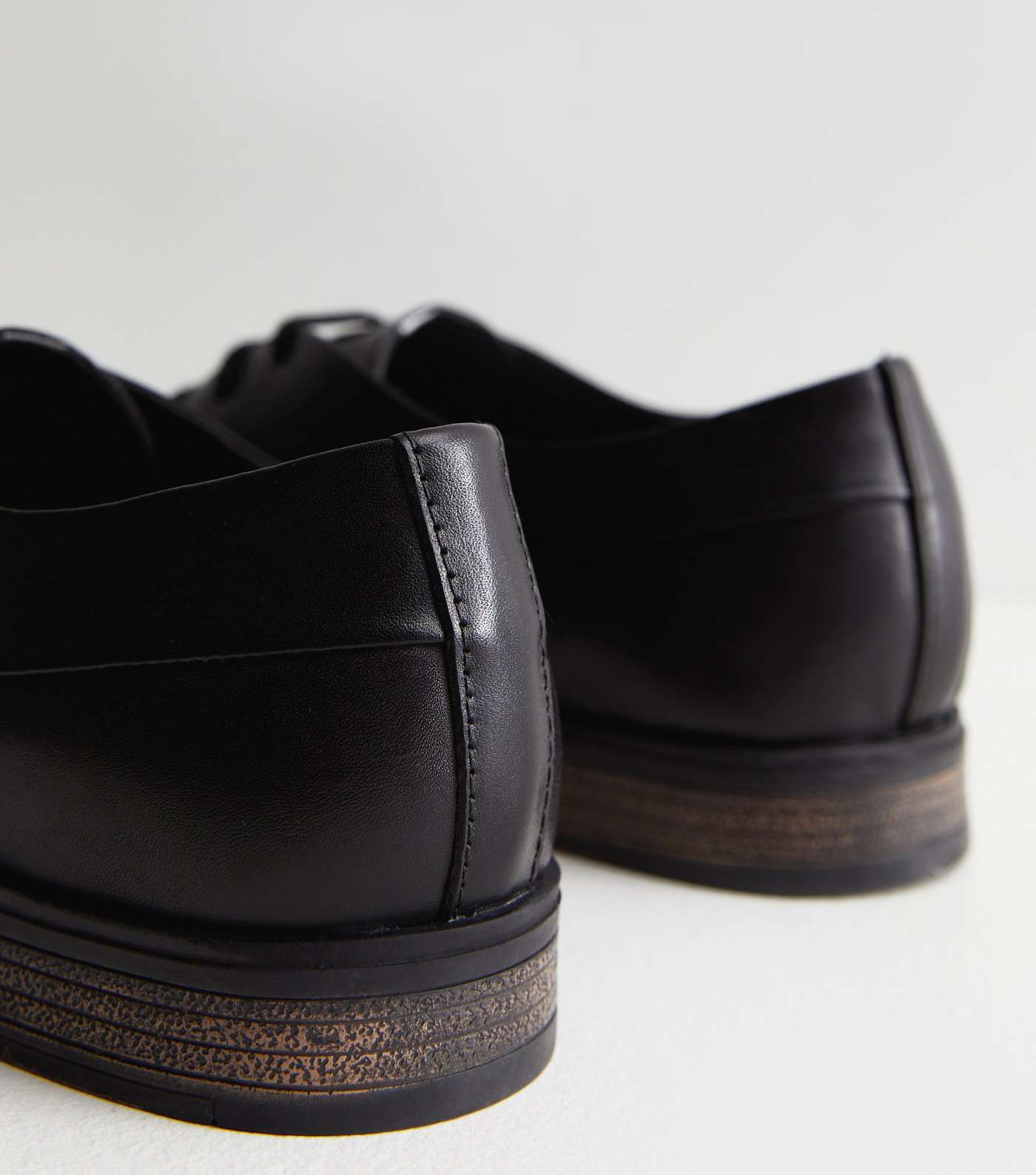 Jack & Jones Dark Grey Leather Rounded Oxford Shoes Image 4