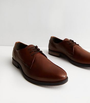 Jack & Jones Rust Leather Lace Up Rounded Brogues