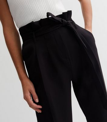 Green Belted Paperbag Trousers  New Look