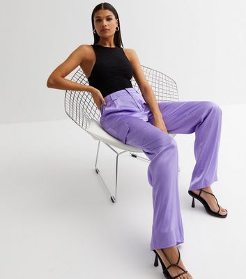 Lilac high best sale waisted trousers